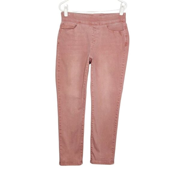 Soft Surroundings Ultimate Denim Pull On Jeans Womens Size Medium 10 12 Pink - Picture 1 of 11